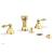 Phylrich D4100/24B Revere and Savannah 5 3/8" Four Hole Deck Mounted Vertical Spray Bidet Faucet Set in Burnished Gold