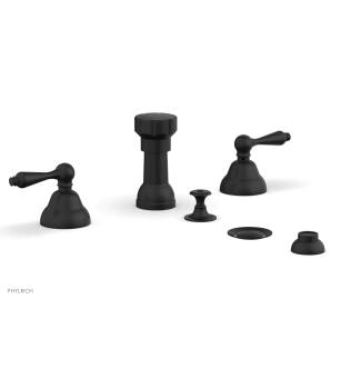 Phylrich D4100/040 Revere and Savannah 5 3/8" Four Hole Deck Mounted Vertical Spray Bidet Faucet Set in Black