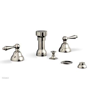 Phylrich D4100/014 Revere and Savannah 5 3/8" Four Hole Deck Mounted Vertical Spray Bidet Faucet Set in Polished Nickel
