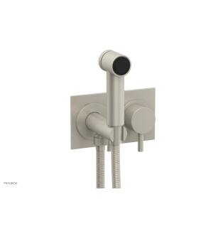 Phylrich 230-68/15B Basic II 3 1/2" Two Hole Wall Mount Bidet Spray Faucet with Lever Handle in Brushed Nickel