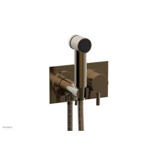 Phylrich 230-68/047 Basic II 3 1/2" Two Hole Wall Mount Bidet Spray Faucet with Lever Handle in Brass/Antique Brass