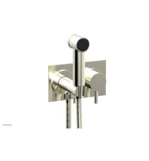 Phylrich 230-68/015 Basic II 3 1/2" Two Hole Wall Mount Bidet Spray Faucet with Lever Handle in Satin Nickel