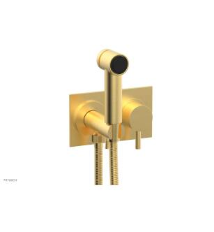 Phylrich 230-68/24B Basic II 3 1/2" Two Hole Wall Mount Bidet Spray Faucet with Lever Handle in Burnished Gold