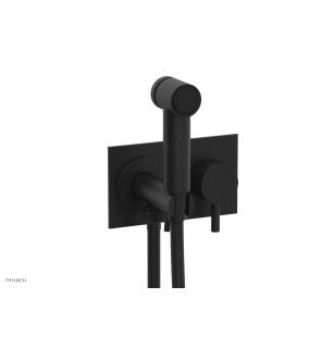 Phylrich 230-68/040 Basic II 3 1/2" Two Hole Wall Mount Bidet Spray Faucet with Lever Handle in Black