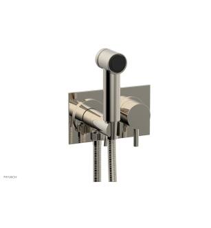 Phylrich 230-68/014 Basic II 3 1/2" Two Hole Wall Mount Bidet Spray Faucet with Lever Handle in Polished Nickel