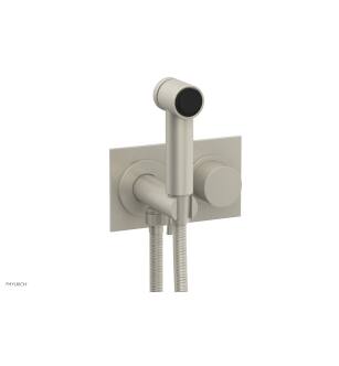 Phylrich 230-66/15B Basic II 3 1/2" Two Hole Wall Mount Bidet Spray Faucet with Smooth Handle in Brushed Nickel