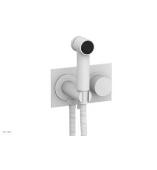 Phylrich 230-66/050 Basic II 3 1/2" Two Hole Wall Mount Bidet Spray Faucet with Smooth Handle in White