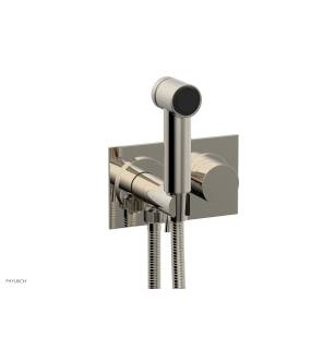 Phylrich 230-66/014 Basic II 3 1/2" Two Hole Wall Mount Bidet Spray Faucet with Smooth Handle in Polished Nickel