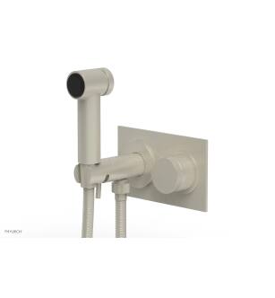 Phylrich 230-65/15B Basic II 3 1/2" Two Hole Wall Mount Bidet Spray Faucet with Knurled Handle in Brushed Nickel