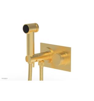 Phylrich 230-65/24B Basic II 3 1/2" Two Hole Wall Mount Bidet Spray Faucet with Knurled Handle in Burnished Gold