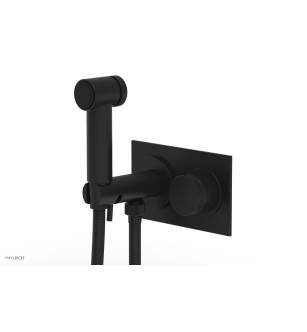 Phylrich 230-65/040 Basic II 3 1/2" Two Hole Wall Mount Bidet Spray Faucet with Knurled Handle in Black