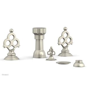 Phylrich 164-60/15B Maison Four Hole Deck Mounted Vertical Spray Bidet Faucet Set in Brushed Nickel