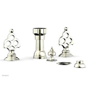 Phylrich 164-60/015 Maison Four Hole Deck Mounted Vertical Spray Bidet Faucet Set in Satin Nickel