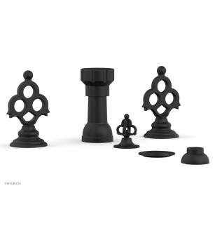 Phylrich 164-60/040 Maison Four Hole Deck Mounted Vertical Spray Bidet Faucet Set in Black