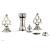 Phylrich 164-60/014 Maison Four Hole Deck Mounted Vertical Spray Bidet Faucet Set in Polished Nickel