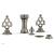 Phylrich 164-60/15A Maison Four Hole Deck Mounted Vertical Spray Bidet Faucet Set in Pewter