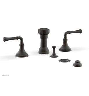 Phylrich 208-60/10B Coined Four Hole Deck Mounted Vertical Spray Bidet Faucet Set in Distressed Bronze/Oil Rubbed Bronze