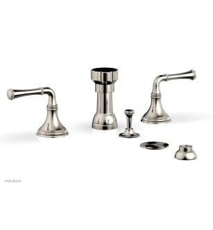 Phylrich 208-60/014 Coined Four Hole Deck Mounted Vertical Spray Bidet Faucet Set in Polished Nickel
