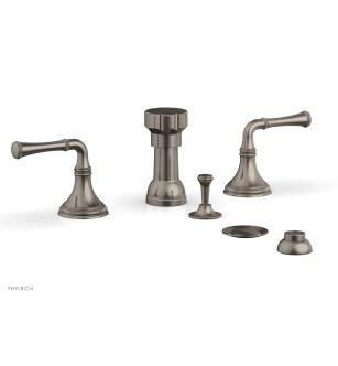 Phylrich 208-60/15A Coined Four Hole Deck Mounted Vertical Spray Bidet Faucet Set in Pewter