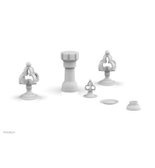Phylrich 163-60/050 Couronne Four Hole Deck Mounted Vertical Spray Bidet Faucet Set in White