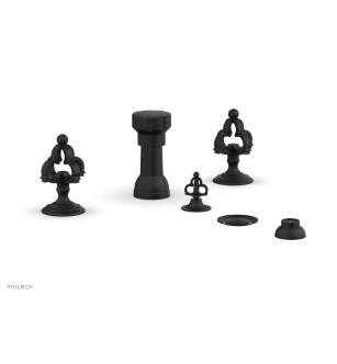 Phylrich 163-60/040 Couronne Four Hole Deck Mounted Vertical Spray Bidet Faucet Set in Black