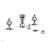 Phylrich 163-60/014 Couronne Four Hole Deck Mounted Vertical Spray Bidet Faucet Set in Polished Nickel