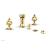 Phylrich 163-60/024 Couronne Four Hole Deck Mounted Vertical Spray Bidet Faucet Set in Satin Gold