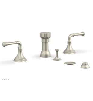 Phylrich 207-60/15B Beaded Four Hole Deck Mounted Vertical Spray Bidet Faucet Set in Brushed Nickel