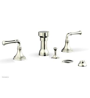 Phylrich 207-60/015 Beaded Four Hole Deck Mounted Vertical Spray Bidet Faucet Set in Satin Nickel