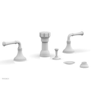 Phylrich 207-60/050 Beaded Four Hole Deck Mounted Vertical Spray Bidet Faucet Set in White