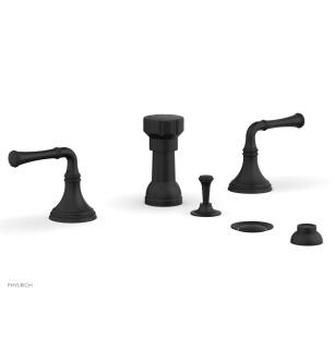 Phylrich 207-60/040 Beaded Four Hole Deck Mounted Vertical Spray Bidet Faucet Set in Black