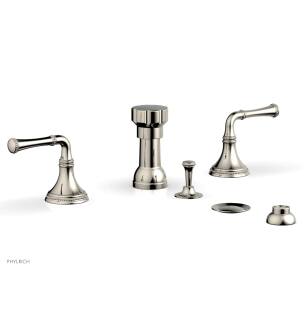 Phylrich 207-60/014 Beaded Four Hole Deck Mounted Vertical Spray Bidet Faucet Set in Polished Nickel