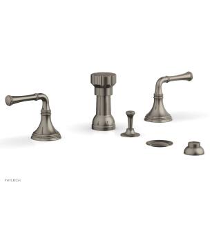 Phylrich 207-60/15A Beaded Four Hole Deck Mounted Vertical Spray Bidet Faucet Set in Pewter