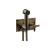 Phylrich 134-65/047 Basic Two Hole Wall Mount Bidet Spray Faucet with Tubular Cross Handle in Brass/Antique Brass
