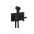 Phylrich 134-65/040 Basic Two Hole Wall Mount Bidet Spray Faucet with Tubular Cross Handle in Black
