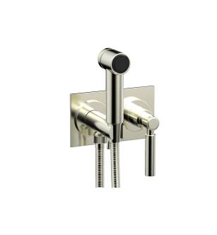 Phylrich 130-65/015 Basic Two Hole Wall Mount Bidet Spray Faucet with Lever Handle in Satin Nickel