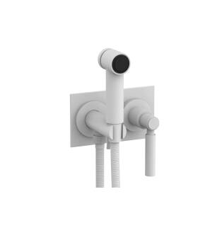 Phylrich 130-65/050 Basic Two Hole Wall Mount Bidet Spray Faucet with Lever Handle in White