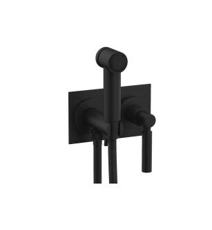 Phylrich 130-65/040 Basic Two Hole Wall Mount Bidet Spray Faucet with Lever Handle in Black