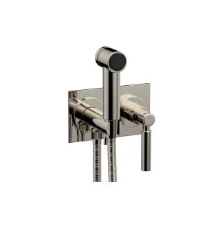 Phylrich 130-65/014 Basic Two Hole Wall Mount Bidet Spray Faucet with Lever Handle in Polished Nickel