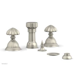 Phylrich K4361/15B Georgian and Barcelona 5 3/8" Four Hole Deck Mounted Vertical Spray Bidet Faucet Set in Brushed Nickel