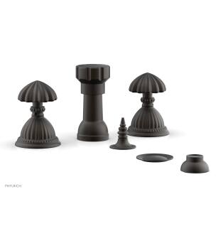 Phylrich K4361/10B Georgian and Barcelona 5 3/8" Four Hole Deck Mounted Vertical Spray Bidet Faucet Set in Distressed Bronze/Oil Rubbed Bronze