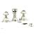Phylrich K4361/015 Georgian and Barcelona 5 3/8" Four Hole Deck Mounted Vertical Spray Bidet Faucet Set in Satin Nickel