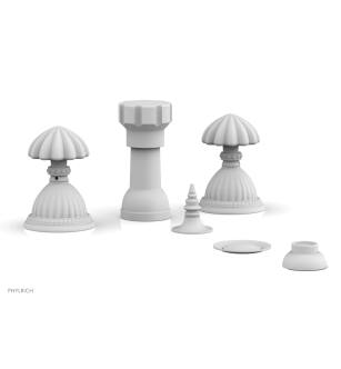 Phylrich K4361/050 Georgian and Barcelona 5 3/8" Four Hole Deck Mounted Vertical Spray Bidet Faucet Set in White