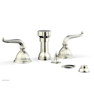 Phylrich K4141/015 Georgian and Barcelona 4 1/2" Four Hole Deck Mounted Vertical Spray Bidet Faucet Set in Satin Nickel