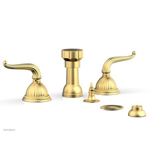 Phylrich K4141/24B Georgian and Barcelona 4 1/2" Four Hole Deck Mounted Vertical Spray Bidet Faucet Set in Burnished Gold