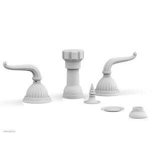 Phylrich K4141/050 Georgian and Barcelona 4 1/2" Four Hole Deck Mounted Vertical Spray Bidet Faucet Set in White