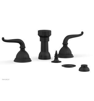 Phylrich K4141/040 Georgian and Barcelona 4 1/2" Four Hole Deck Mounted Vertical Spray Bidet Faucet Set in Black