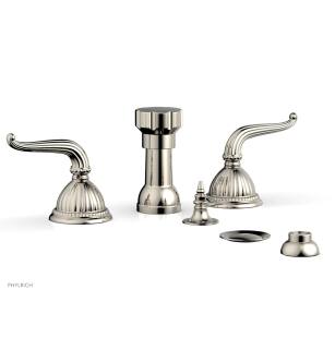 Phylrich K4141/014 Georgian and Barcelona 4 1/2" Four Hole Deck Mounted Vertical Spray Bidet Faucet Set in Polished Nickel