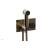 Phylrich 230-67/047 Basic II 3 1/2" Two Hole Wall Mount Bidet Spray Faucet with Marble Handle in Brass/Antique Brass