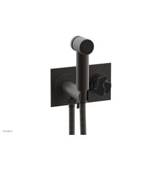 Phylrich 230-67/10B Basic II 3 1/2" Two Hole Wall Mount Bidet Spray Faucet with Marble Handle in Distressed Bronze/Oil Rubbed Bronze